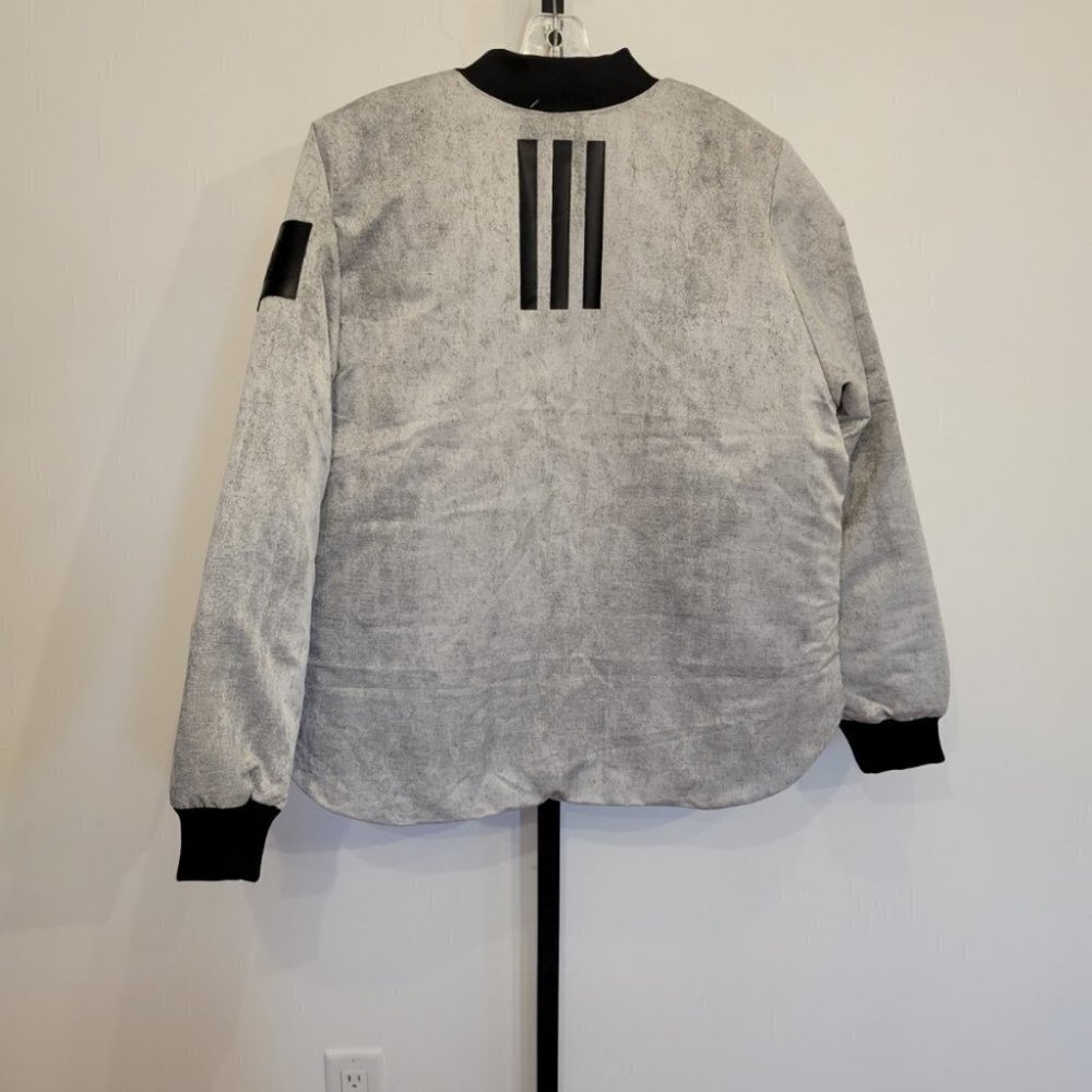 adidas Gray Bomber Jacket with Black Trim - Picture 5 of 6